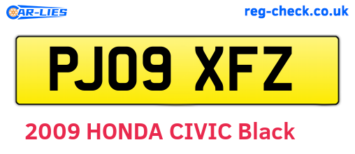 PJ09XFZ are the vehicle registration plates.