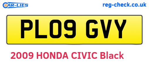 PL09GVY are the vehicle registration plates.
