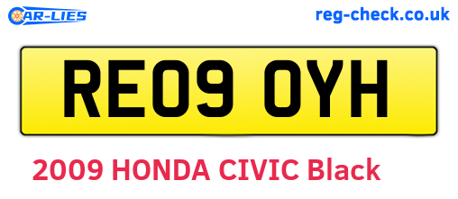 RE09OYH are the vehicle registration plates.