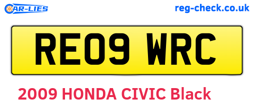 RE09WRC are the vehicle registration plates.