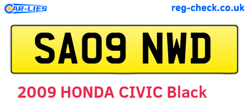SA09NWD are the vehicle registration plates.