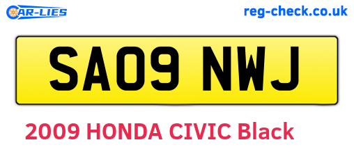 SA09NWJ are the vehicle registration plates.