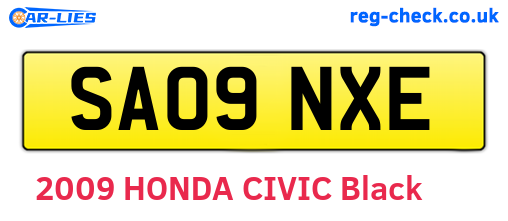 SA09NXE are the vehicle registration plates.