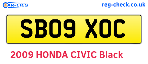 SB09XOC are the vehicle registration plates.