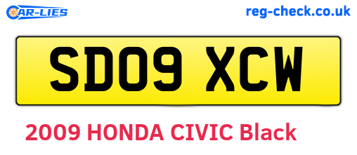 SD09XCW are the vehicle registration plates.