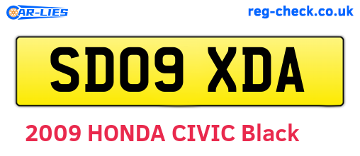 SD09XDA are the vehicle registration plates.