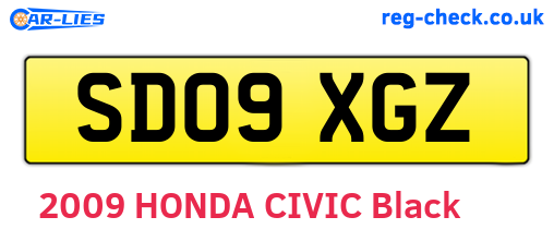 SD09XGZ are the vehicle registration plates.
