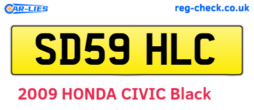 SD59HLC are the vehicle registration plates.