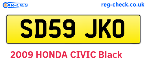SD59JKO are the vehicle registration plates.