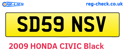SD59NSV are the vehicle registration plates.