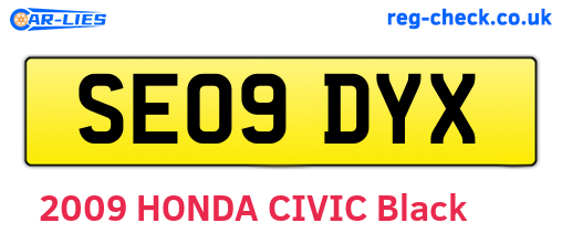 SE09DYX are the vehicle registration plates.