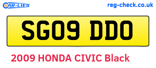 SG09DDO are the vehicle registration plates.