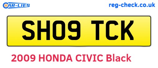 SH09TCK are the vehicle registration plates.