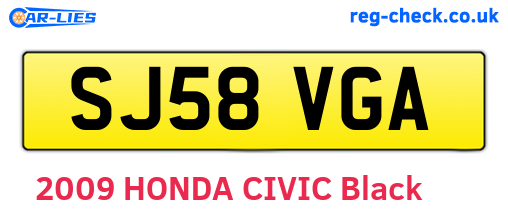 SJ58VGA are the vehicle registration plates.