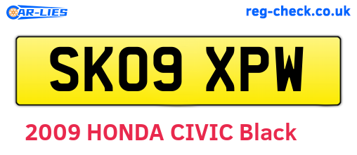 SK09XPW are the vehicle registration plates.