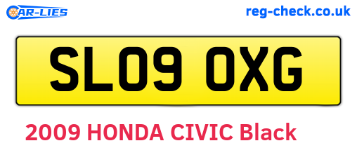 SL09OXG are the vehicle registration plates.