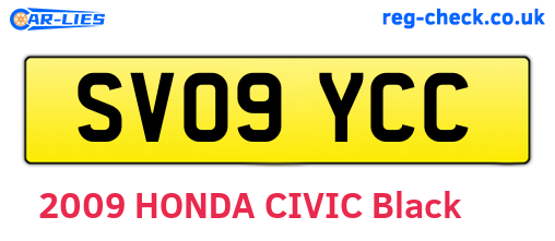 SV09YCC are the vehicle registration plates.