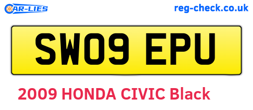 SW09EPU are the vehicle registration plates.