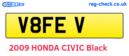 V8FEV are the vehicle registration plates.