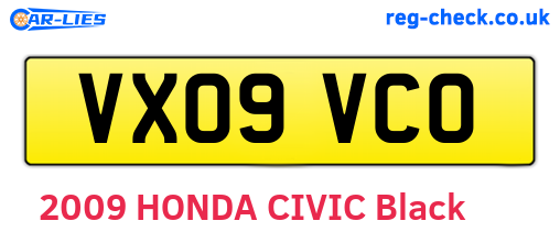 VX09VCO are the vehicle registration plates.