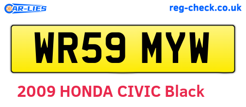 WR59MYW are the vehicle registration plates.