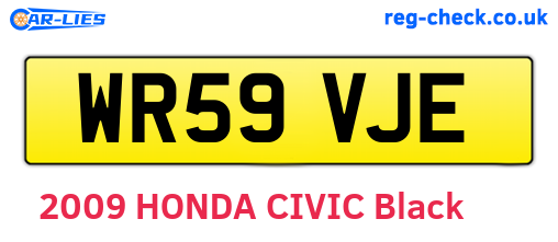 WR59VJE are the vehicle registration plates.