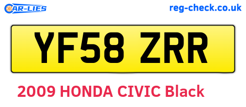 YF58ZRR are the vehicle registration plates.