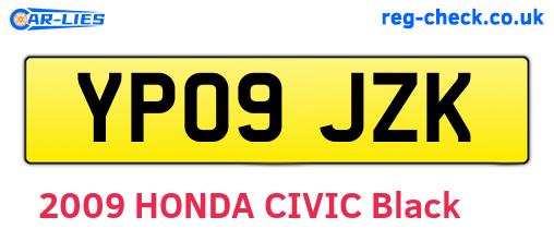 YP09JZK are the vehicle registration plates.