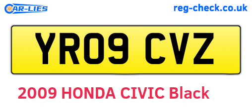 YR09CVZ are the vehicle registration plates.