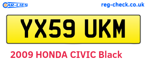 YX59UKM are the vehicle registration plates.