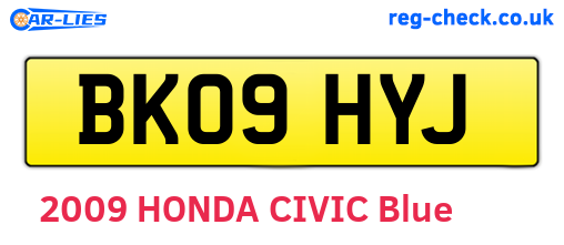 BK09HYJ are the vehicle registration plates.