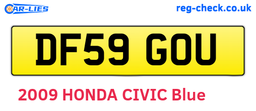 DF59GOU are the vehicle registration plates.