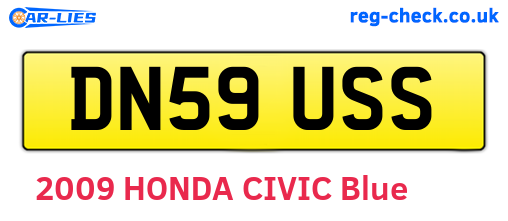 DN59USS are the vehicle registration plates.
