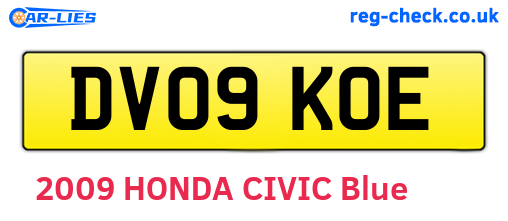 DV09KOE are the vehicle registration plates.