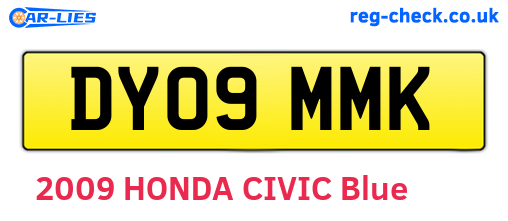 DY09MMK are the vehicle registration plates.