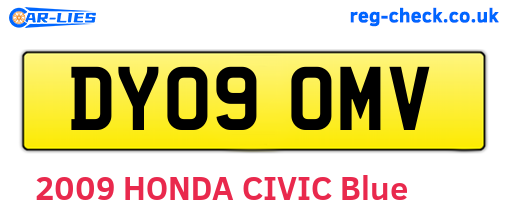 DY09OMV are the vehicle registration plates.