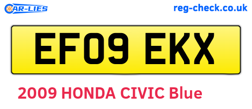 EF09EKX are the vehicle registration plates.