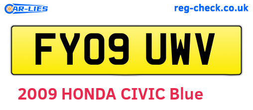 FY09UWV are the vehicle registration plates.