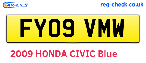 FY09VMW are the vehicle registration plates.