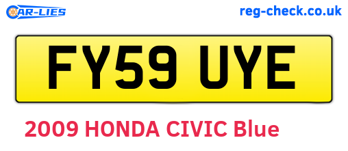 FY59UYE are the vehicle registration plates.