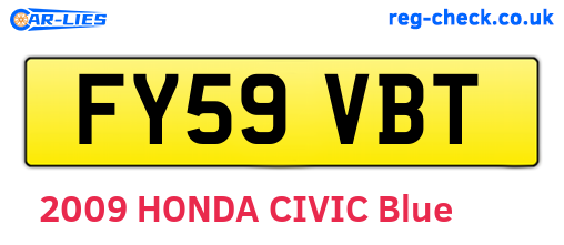 FY59VBT are the vehicle registration plates.