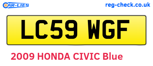 LC59WGF are the vehicle registration plates.
