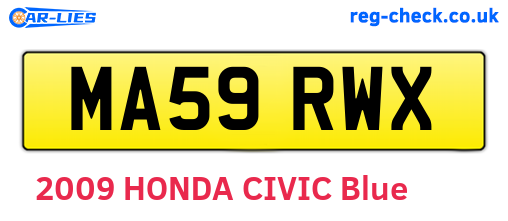 MA59RWX are the vehicle registration plates.