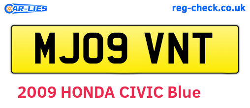 MJ09VNT are the vehicle registration plates.