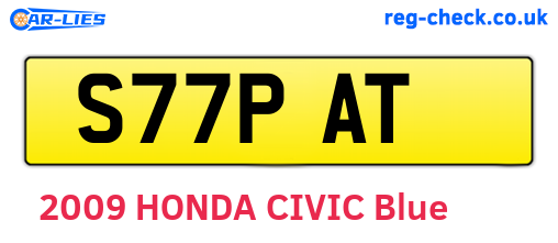 S77PAT are the vehicle registration plates.