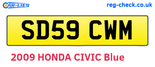 SD59CWM are the vehicle registration plates.