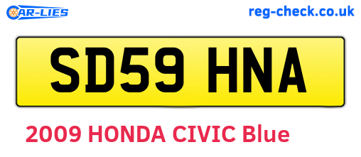 SD59HNA are the vehicle registration plates.