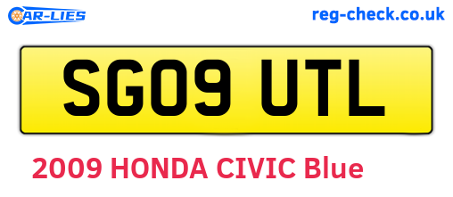 SG09UTL are the vehicle registration plates.