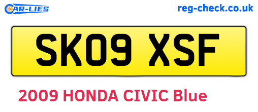 SK09XSF are the vehicle registration plates.