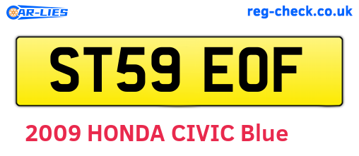ST59EOF are the vehicle registration plates.